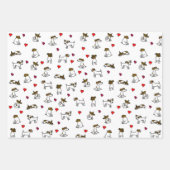 Cute Jack Russell Terrier Cartoon Gift Wrap Set Inpakpapier Vel (Voorkant)