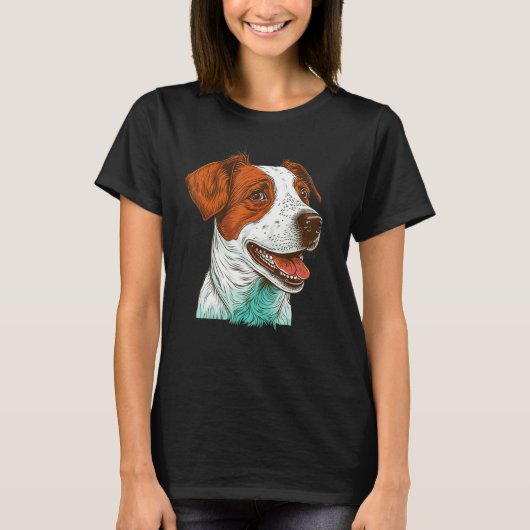 Cute Jack Russell Terrier Dog on Jack Russell Terr T-shirt (Voorkant)