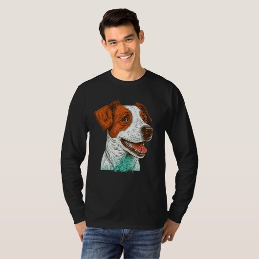 Cute Jack Russell Terrier Dog on Jack Russell Terr T-shirt (Voorkant volledig)