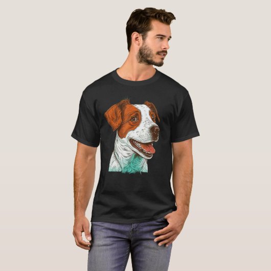 Cute Jack Russell Terrier Dog on Jack Russell Terr T-shirt (Voorkant volledig)