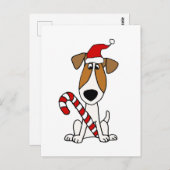 Cute Jack Russell Terrier in Santa Hat Kerstmis Briefkaart (Voorkant / Achterkant)