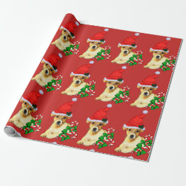 Cute Jack Russell Terrier Kerstmis Cadeaupapier