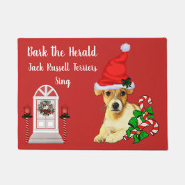 Cute Jack Russell Terrier Kerstmis Deurmat