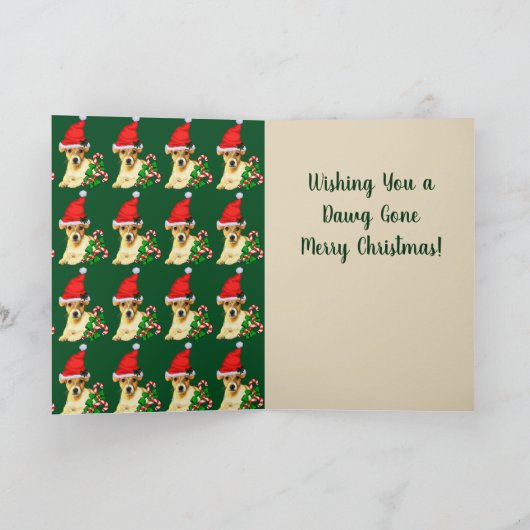 Cute Jack Russell Terrier Kerstmis Feestdagen Kaart (Binnen)