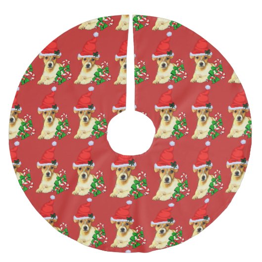 Cute Jack Russell Terrier Kerstmis Kerstboom Rok (Voorkant)