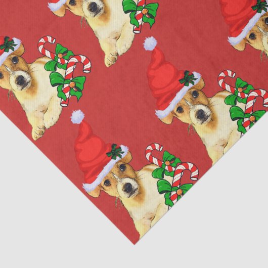 Cute Jack Russell Terrier Kerstmis Tissuepapier (Detail)