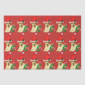 Cute Jack Russell Terrier Kerstmis Tissuepapier (Voorkant)