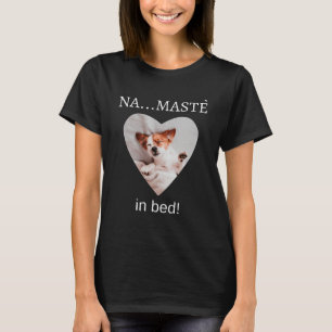 Cute Jack Russell Terrier Namaste in Bed Heart T-shirt