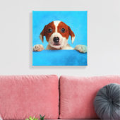 Cute Jack Russell Terrier Puppy Canvas Afdruk (Insitu (Woonkamer))