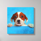 Cute Jack Russell Terrier Puppy Canvas Afdruk (Voorkant)