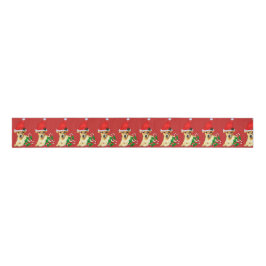 Cute Jack Russell Terrier Puppy Kerstmis Grosgrain Lint