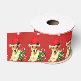 Cute Jack Russell Terrier Puppy Kerstmis Grosgrain Lint