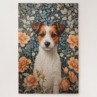 Cute Jack Russell Terrier William Morris Inspired Legpuzzel