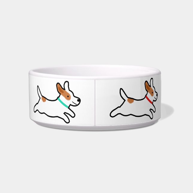 Cute Jack Russell Terriers - Fun Dog Dish Voerbakje (Achterkant)