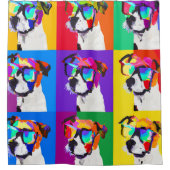 Cute Jack Russell Terriers in pop-stijl Douchegordijn (Voorkant)