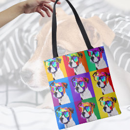 Cute Jack Russell Terriers in pop-stijl Tote Bag