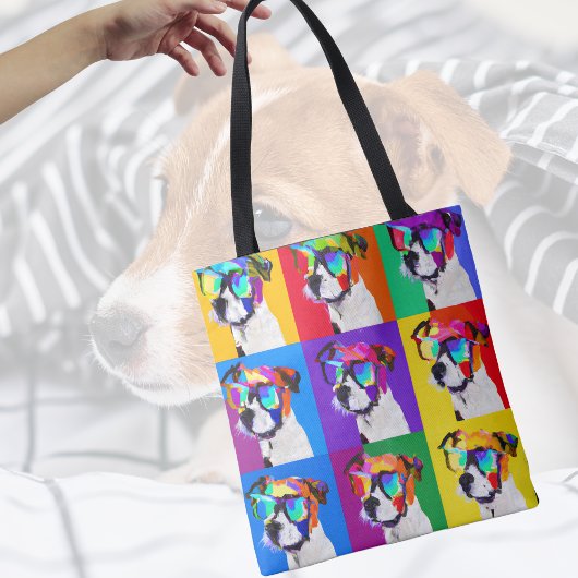 Cute Jack Russell Terriers in pop-stijl Tote Bag