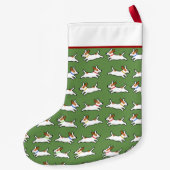 Cute Jack Russell Terriers Pattern | Fun Dogs Xmas Kleine Kerstsok (Achterkant)