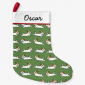 Cute Jack Russell Terriers Pattern | Fun Dogs Xmas Kleine Kerstsok (Voorkant)