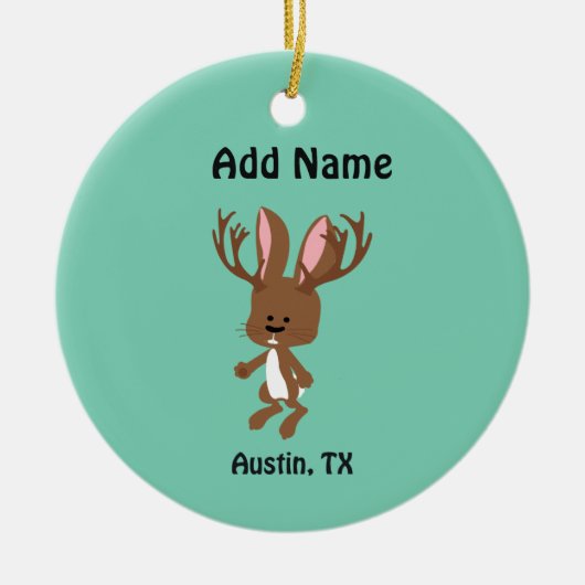 Cute Jackalope - Austin, Texas Keramisch Ornament (Voorkant)