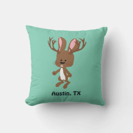 Cute Jackalope - Austin, Texas Kussen