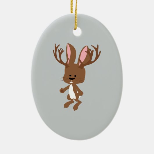 Cute Jackalope Keramisch Ornament (Achterkant)