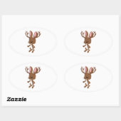 Cute Jackalope Ovale Sticker (Vel)