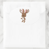 Cute Jackalope Ovale Sticker (Tas)