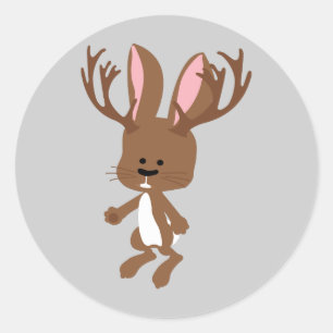 Cute Jackalope Ronde Sticker