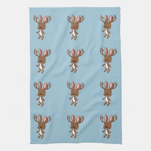 Cute Jackalope Theedoek (Verticaal)