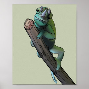 Cute Jackson's Chameleon Poster