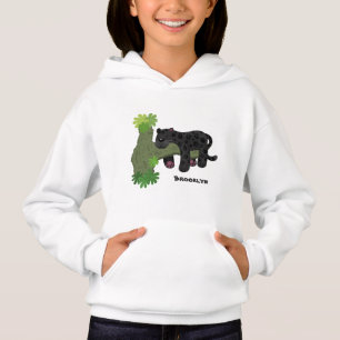 Cute jaguar black panther cat cartoon illustratie