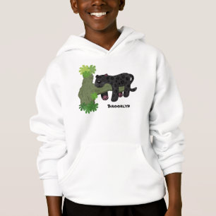 Cute jaguar black panther cat cartoon illustratie