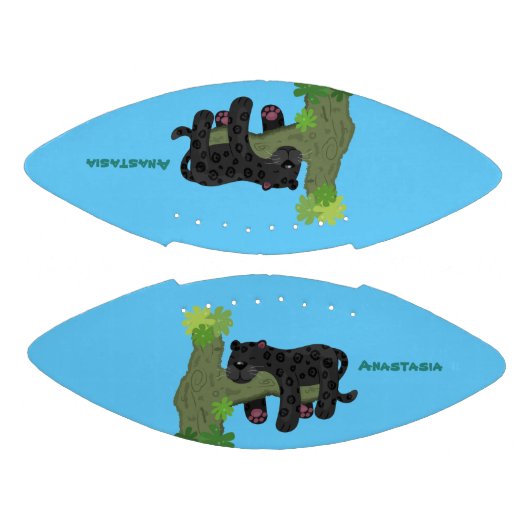 Cute jaguar black panther cat cartoon illustratie american football (Panelen)