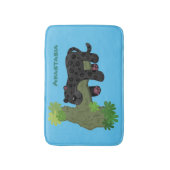 Cute jaguar black panther cat cartoon illustratie badmat (Voorkant Verticaal)