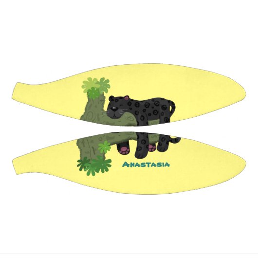 Cute jaguar black panther cat cartoon illustratie basketbal (Panelen)