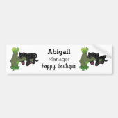 Cute jaguar black panther cat cartoon illustratie bumpersticker (Voorkant)