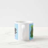 Cute jaguar black panther cat cartoon illustratie espresso kop (Achterkant)