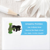 Cute jaguar black panther cat cartoon illustratie etiket (Insitu)