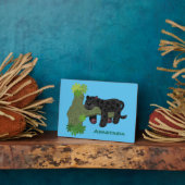 Cute jaguar black panther cat cartoon illustratie fotoplaat (Zijkant)