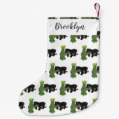 Cute jaguar black panther cat cartoon illustratie kleine kerstsok (Achterkant)