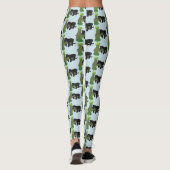 Cute jaguar black panther cat cartoon illustratie leggings (Achterkant)