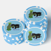 Cute jaguar black panther cat cartoon illustratie poker chips (Opstapeling)