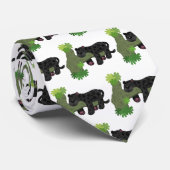 Cute jaguar black panther cat cartoon illustratie stropdas (Opgerold)