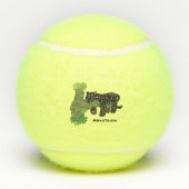 Cute jaguar black panther cat cartoon illustratie tennisballen (Achterkant)