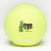 Cute jaguar black panther cat cartoon illustratie tennisballen (Voorkant)