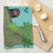 Cute jaguar black panther cat cartoon illustratie theedoek (Quarter Fold)