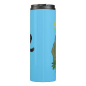 Cute jaguar black panther cat cartoon illustratie thermosbeker (Achterkant)