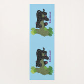 Cute jaguar black panther cat cartoon illustratie yogamat (Achterkant)