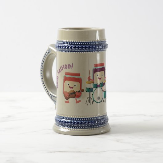 Cute jam Session cartoon Musician humor Bierpul (Voorkant links)